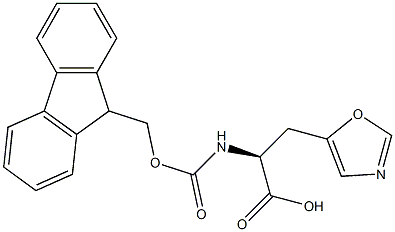 (2S)-2-({[(9H-fluoren-9-yl)methoxy]carbonyl}amino)-3-(1,3-oxazol-5-yl)propanoic acid Struktur