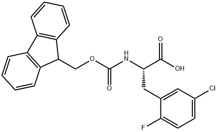 (S)-2-((((9H-fluoren-9-yl)methoxy)carbonyl)amino)-3-(5-chloro-2-fluorophenyl)propanoic acid Struktur