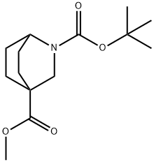 2-(tert-butyl) 4-methyl 2-azabicyclo[2.2.2]octane-2,4-dicarboxylate Struktur