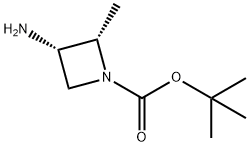 tert-butyl (2S,3S)-3-amino-2-methylazetidine-1-carboxylate Struktur