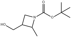 tert-butyl 3-(hydroxymethyl)-2-methylazetidine-1-carboxylate Struktur