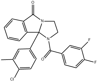 5H-Imidazo[2,1-a]isoindol-5-one, 9b-(4-chloro-3-methylphenyl)-1-(3,4-difluorobenzoyl)-1,2,3,9b-tetrahydro- Structure