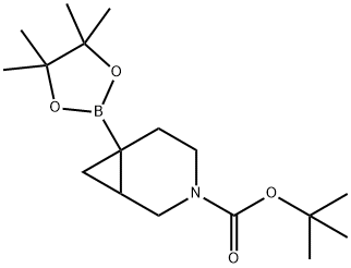 tert-butyl 6-(4,4,5,5-tetramethyl-1,3,2-dioxaborolan-2-yl)-3-azabicyclo[4.1.0]heptane-3-carboxylate Struktur