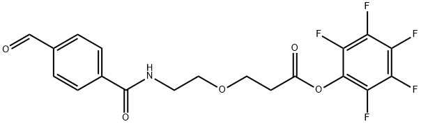 Perfluorophenyl 3-(2-(4-formylbenzamido)ethoxy)propanoate Struktur