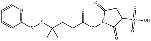 1-(4-Methyl-4-(pyridin-2-yldisulfanyl)pentanoyloxy)-2,5-dioxopyrrolidine-3-sulfonic acid Structure