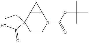 2-(tert-butyl) 5-ethyl 2-azabicyclo[4.1.0]heptane-2,5-dicarboxylate Struktur