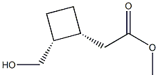 ((1R,2R)-2-(hydroxymethyl)cyclobutyl)methyl acetate Struktur