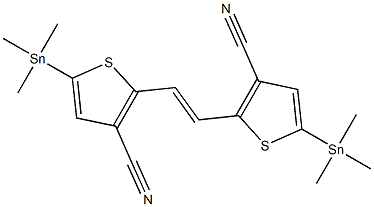 3-Thiophenecarbonitrile, 2,2'-(1E)-1,2-ethenediylbis[5-(trimethylstannyl)- Struktur