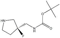 tert-butyl (S)-((3-fluoropyrrolidin-3-yl)methyl)carbamate Struktur