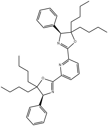 2,6-bis[(4S)-5,5-dibutyl-4,5-dihydro-4-phenyl-2-oxazolyl]-Pyridine Struktur