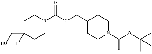 {1-[(tert-butoxy)carbonyl]piperidin-4-yl}methyl 4-fluoro-4-(hydroxymethyl)piperidine-1-carboxylate Struktur