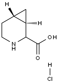 tans-3-azabicyclo[4.1.0]heptane-2-carboxylic acid hydrochloride Struktur