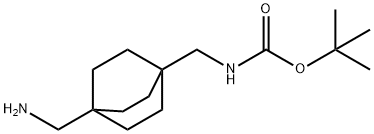 tert-butyl N-{[4-(aminomethyl)bicyclo[2.2.2]octan-1-yl]methyl}carbamate Struktur