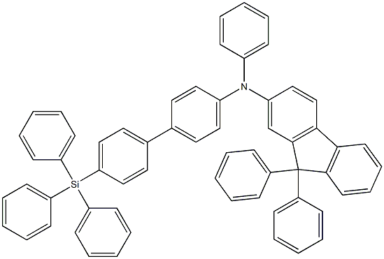 N,9,9-triphenyl-N-(4'-(triphenylsilyl)-[1,1'-biphenyl]-4-yl)-9H-fluoren-2-amine Struktur