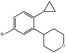 4-(5-bromo-2-cyclopropylphenyl)tetrahydro-2H-pyran Struktur