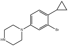 1-(3-bromo-4-cyclopropylphenyl)piperazine Struktur