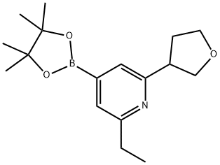 2-ethyl-6-(tetrahydrofuran-3-yl)-4-(4,4,5,5-tetramethyl-1,3,2-dioxaborolan-2-yl)pyridine Struktur