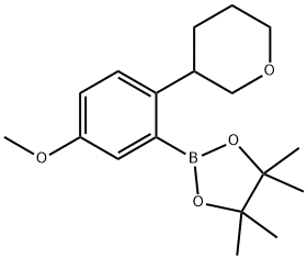 2-(5-methoxy-2-(tetrahydro-2H-pyran-3-yl)phenyl)-4,4,5,5-tetramethyl-1,3,2-dioxaborolane Struktur