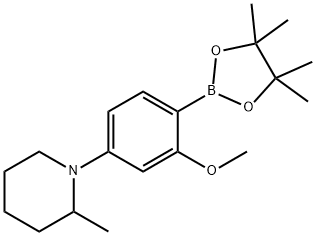 2-Methoxy-4-(2-methylpiperidin-1-yl)phenylboronic acid pinacol ester Struktur