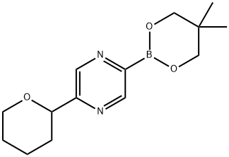 5-(Oxan-2-yl)pyrazine-2-boronic acid neopentylglycol ester Struktur