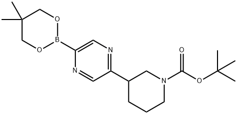 5-(N-Boc-Piperidin-3-yl)pyrazine-2-boronic acid neopentylglycol ester Struktur