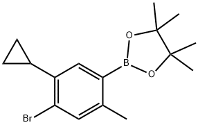 4-Bromo-2-methyl-5-cyclopropylphenylboronic acid pinacol ester Struktur