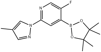 5-Fluoro-2-(4-methyl-1H-pyrazol-1-yl)pyridine-4-boronic acid pinacol ester Struktur