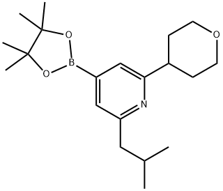 2-(iso-Butyl)-6-(oxan-4-yl)pyridine-4-boronic acid pinacol ester Struktur