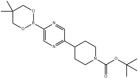 5-(N-Boc-Piperidin-4-yl)pyrazine-2-boronic acid neopentylglycol ester Struktur