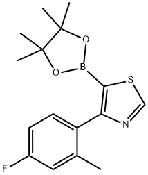 4-(2-Methyl-4-fluorophenyl)thiazole-5-boronic acid pinacol ester Struktur