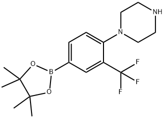 3-Trifluoromethyl-4-(piperazin-1-yl)phenylboronic acid pinacol ester Struktur