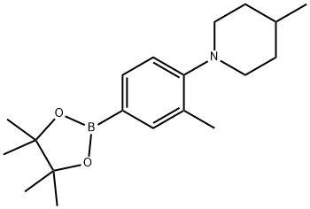 3-Methyl-4-(4-methylpiperidin-1-yl)phenylboronic acid pinacol ester Struktur