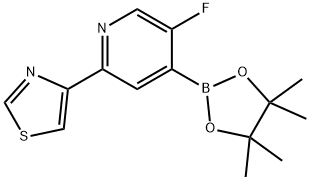 5-Fluoro-2-(thiazol-4-yl)pyridine-4-boronic acid pinacol ester Struktur