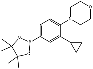 4-(2-cyclopropyl-4-(4,4,5,5-tetramethyl-1,3,2-dioxaborolan-2-yl)phenyl)morpholine Struktur