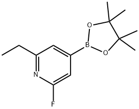 2-ethyl-6-fluoro-4-(4,4,5,5-tetramethyl-1,3,2-dioxaborolan-2-yl)pyridine Struktur