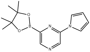 2-(1H-pyrrol-1-yl)-6-(4,4,5,5-tetramethyl-1,3,2-dioxaborolan-2-yl)pyrazine Struktur