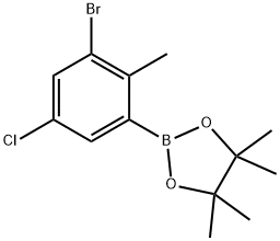 3-Chloro-5-bromo-6-methylphenylboronic acid pinacol ester Struktur