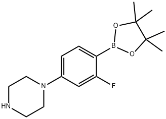 2-Fluoro-4-(piperazin-1-yl)phenylboronic acid pinacol ester Struktur