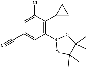 3-Chloro-2-cyclopropyl-5-cyanophenylboronic acid pinacol ester Struktur