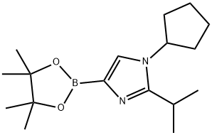 1-cyclopentyl-2-isopropyl-4-(4,4,5,5-tetramethyl-1,3,2-dioxaborolan-2-yl)-1H-imidazole Struktur