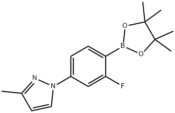 2-Fluoro-4-(3-methyl-1H-pyrazol-1-yl)phenylboronic acid pinacol ester Struktur