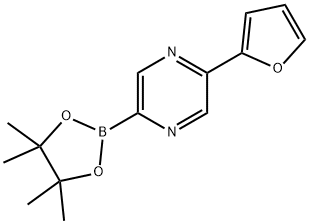 2-(furan-2-yl)-5-(4,4,5,5-tetramethyl-1,3,2-dioxaborolan-2-yl)pyrazine Struktur