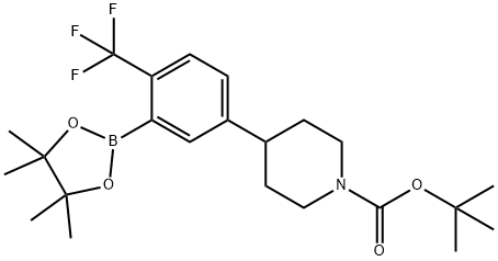 5-(N-Boc-Piperidin-4-yl)-2-trifluoromethylphenylboronic acid pinacol ester Struktur