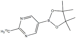 2-(methyl-13C)-5-(4,4,5,5-tetramethyl-1,3,2-dioxaborolan-2-yl)pyrimidine Struktur