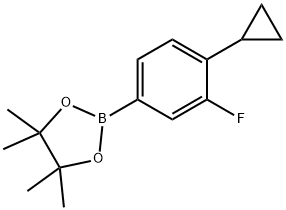 2-(4-cyclopropyl-3-fluorophenyl)-4,4,5,5-tetramethyl-1,3,2-dioxaborolane Struktur