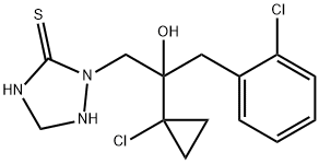 2-[2-(1-chlorocyclopropyl)-3-(2-chlorophenyl)-2-hydroxypropyl]-1,2,4-triazolidine-3-thione Struktur