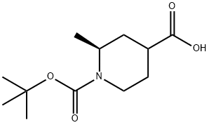 (2S)-1-(tert-butoxycarbonyl)-2-methylpiperidine-4-carboxylic acid Structure