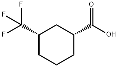 (1R,3S)-3-(trifluoromethyl)cyclohexane-1-carboxylic acid Struktur