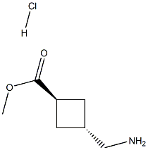 methyl trans-3-(aminomethyl)cyclobutane-1-carboxylate hydrochloride Struktur