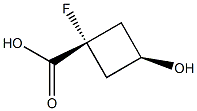 cis-1-fluoro-3-hydroxycyclobutane-1-carboxylic acid Struktur